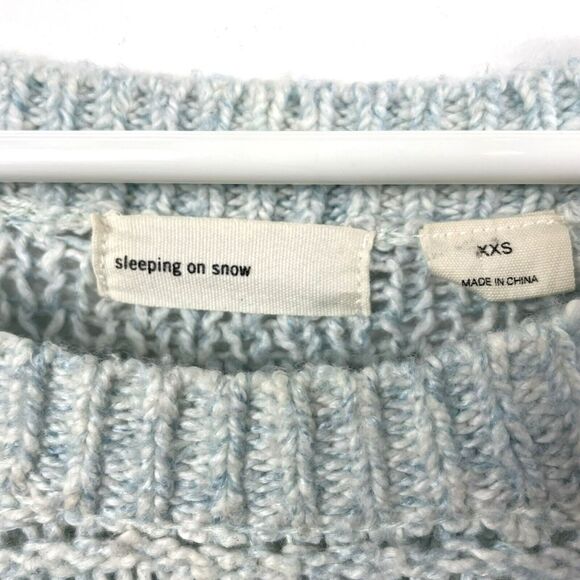 Anthropologie Sleeping on Snow Sweater Size XXS Light Blue Jewel Seams - Picture 4 of 5
